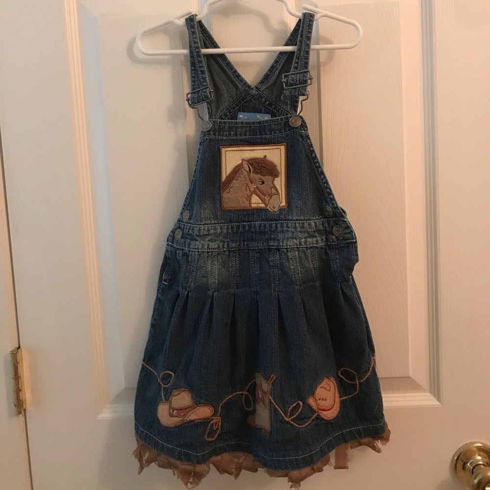 Cute 3T Jean overalls cowgirl dress